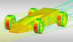 Моделирование аэродинамики автомобиля с вращающимися колесами