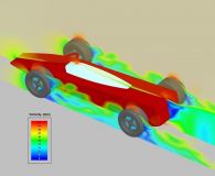Моделирование аэродинамики автомобиля с вращающимися колесами