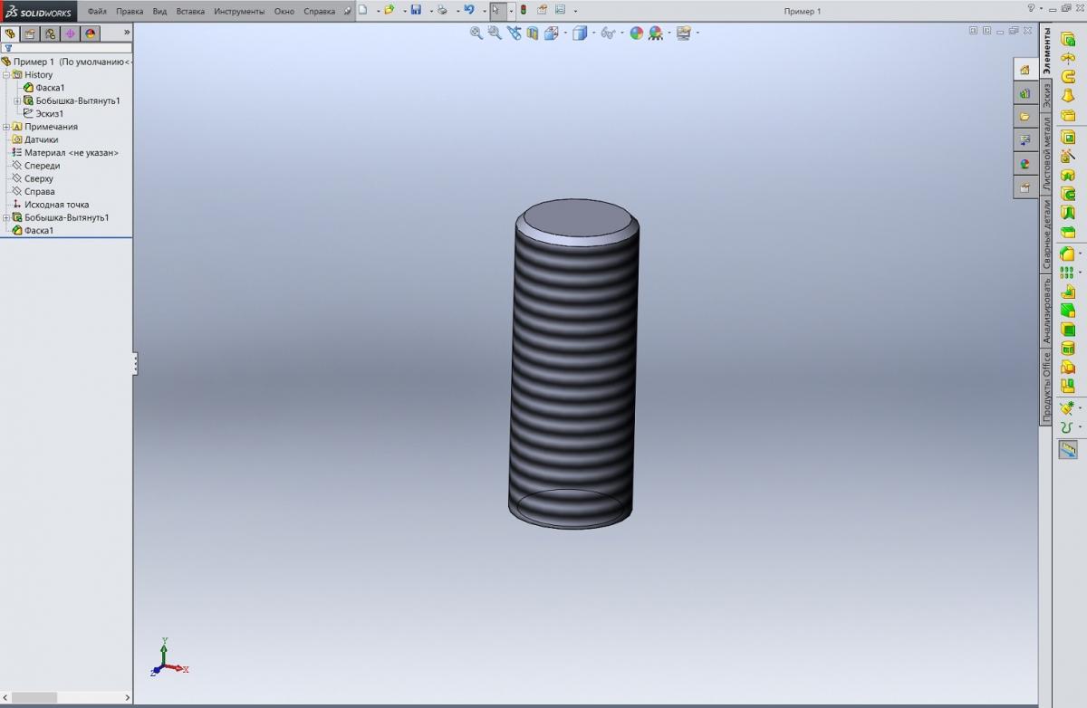Отобразить резьбу на чертеже solidworks
