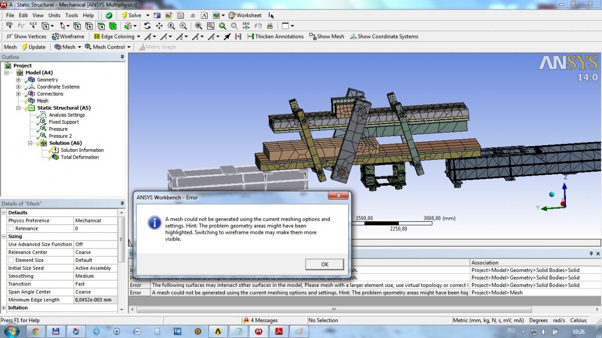 cccp3d.ru | Ошибка при построении сетки в ANSYS - Все вопросы о CAD