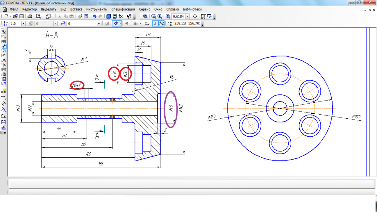 Виды в компасе на чертеже. Компас 3d v17 чертеж. Компас 3d v13 чертежи. Компас 3в чертеж колеса. Компас 3d чертеж детали для Токарей.