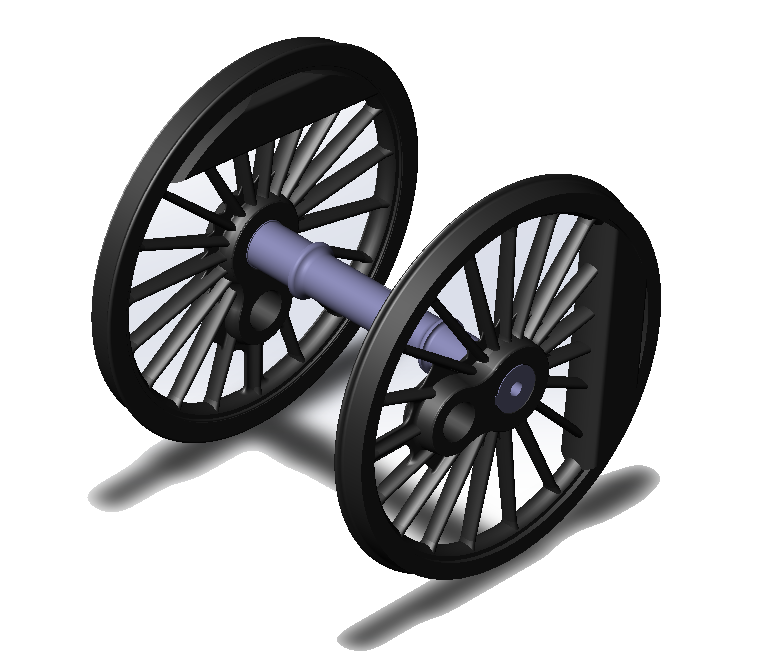 Модель колес паровоза СУ