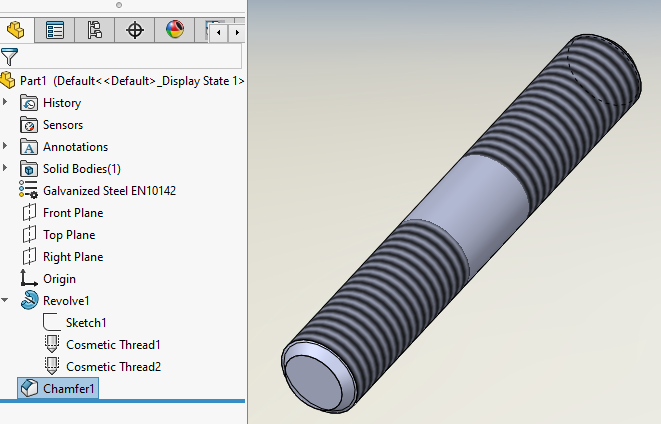 Отобразить резьбу на чертеже solidworks